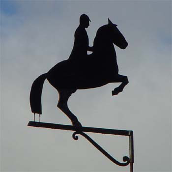Pfern mit Reiter; Pferd