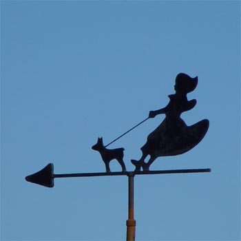 Frau mit Hund an Leine